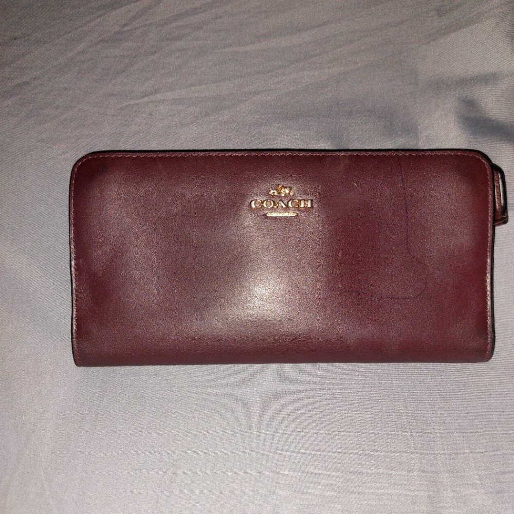 Leather Coach Checkbook Wallet. Bundle up and save.
